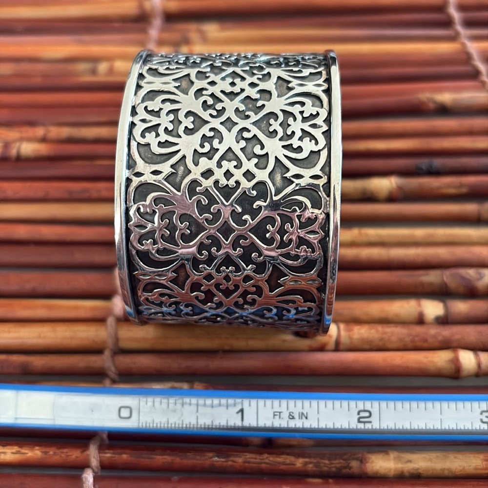 Silpada Sterling Silver Solid Filigree Cuff Bracelet .925 Vintage - Picture 8 of 8